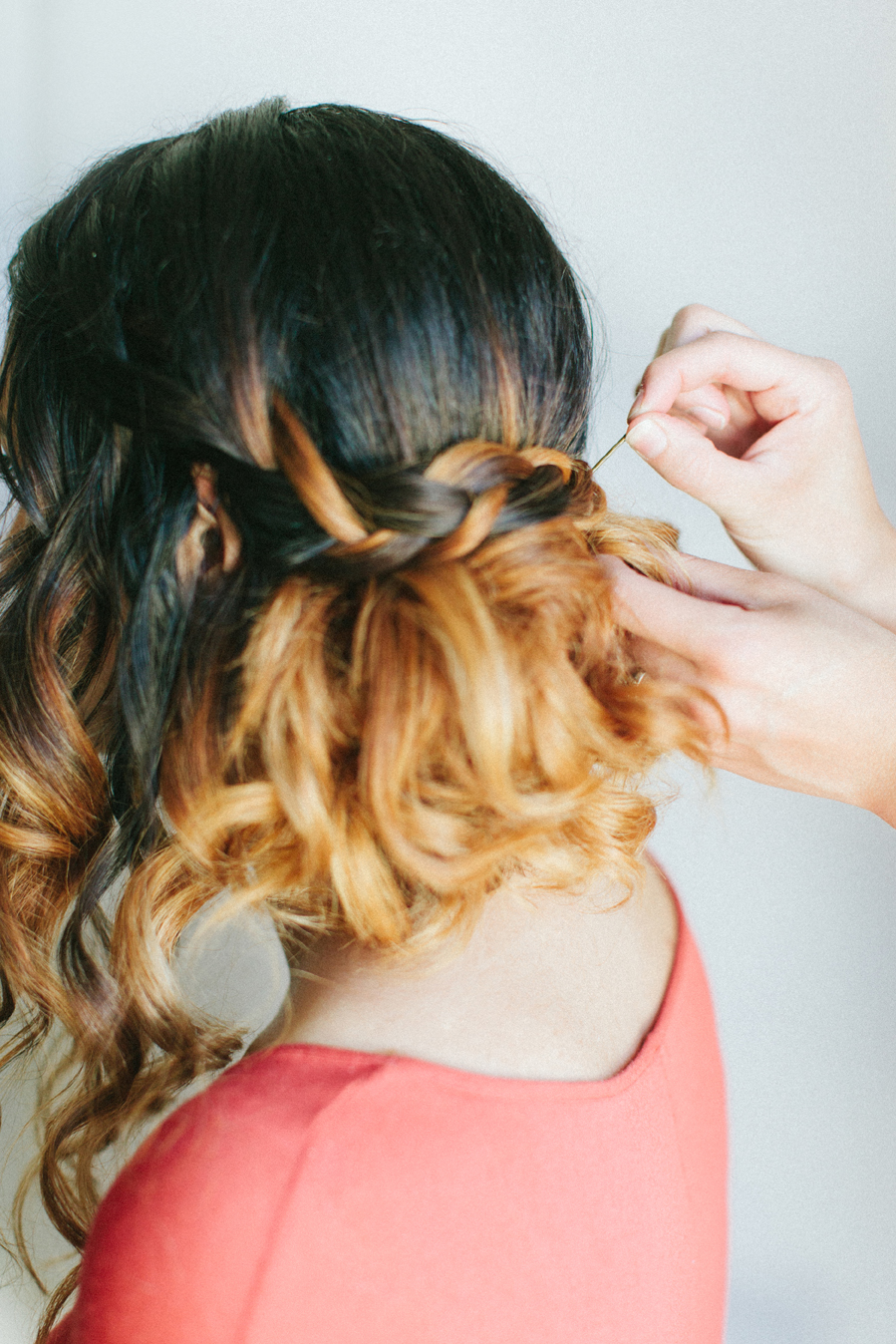 messy pretzel chignon-ish hair tutorial Kacia + Robot